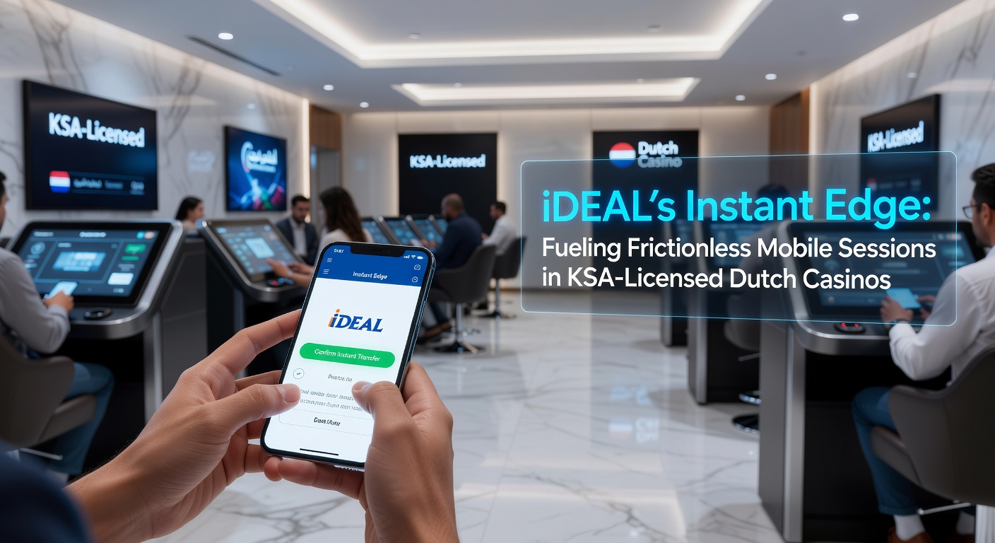 Schermafbeelding van een mobiele casino-app met iDEAL-betaling in actie, tonen snelle transactiebevestiging tijdens een slotsessie