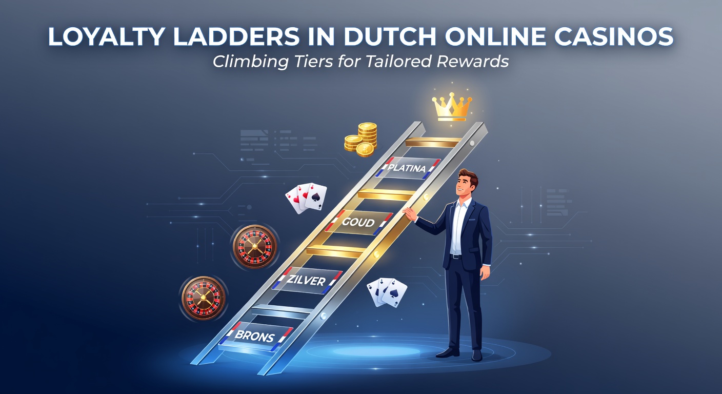 Grafische weergave van een loyaliteitsladder met tiers en beloningen in een online casino