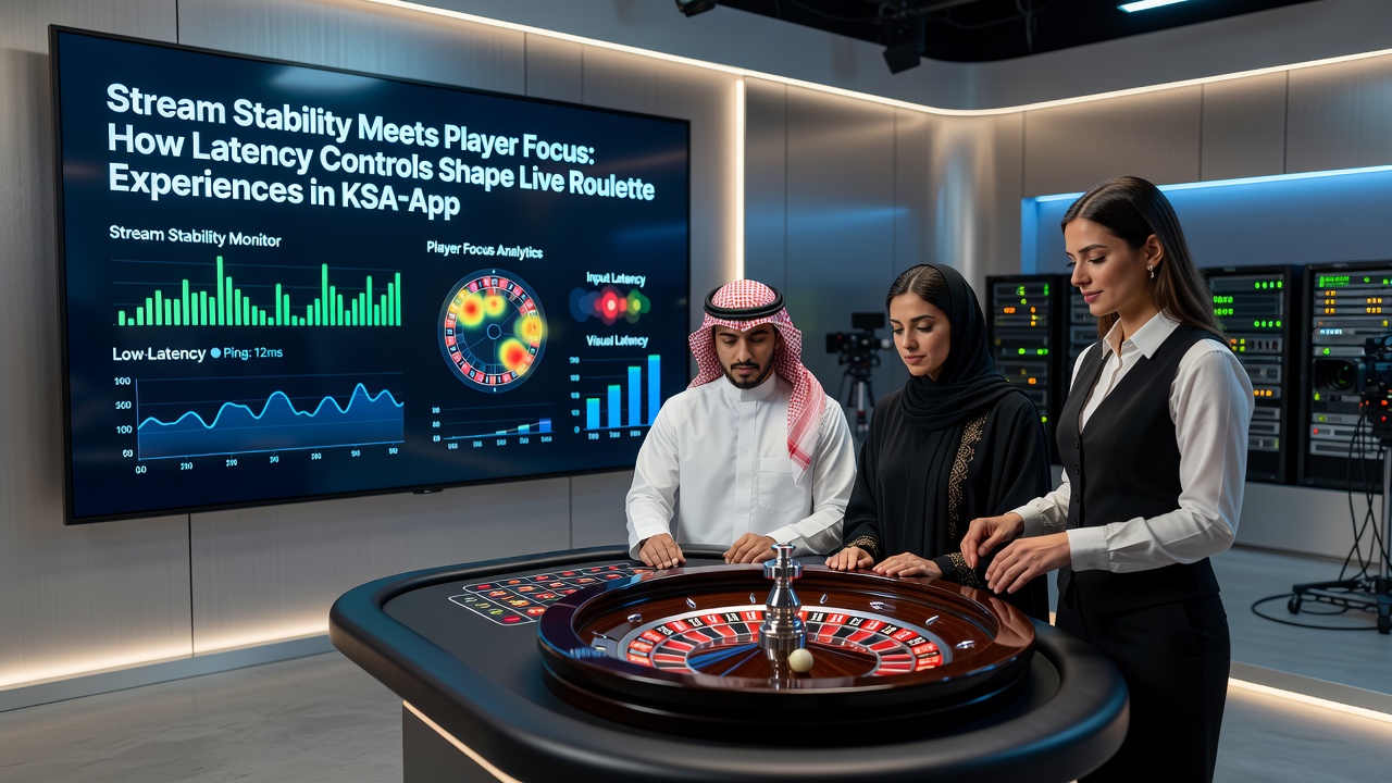 Speler interface met latency indicator tijdens live roulette