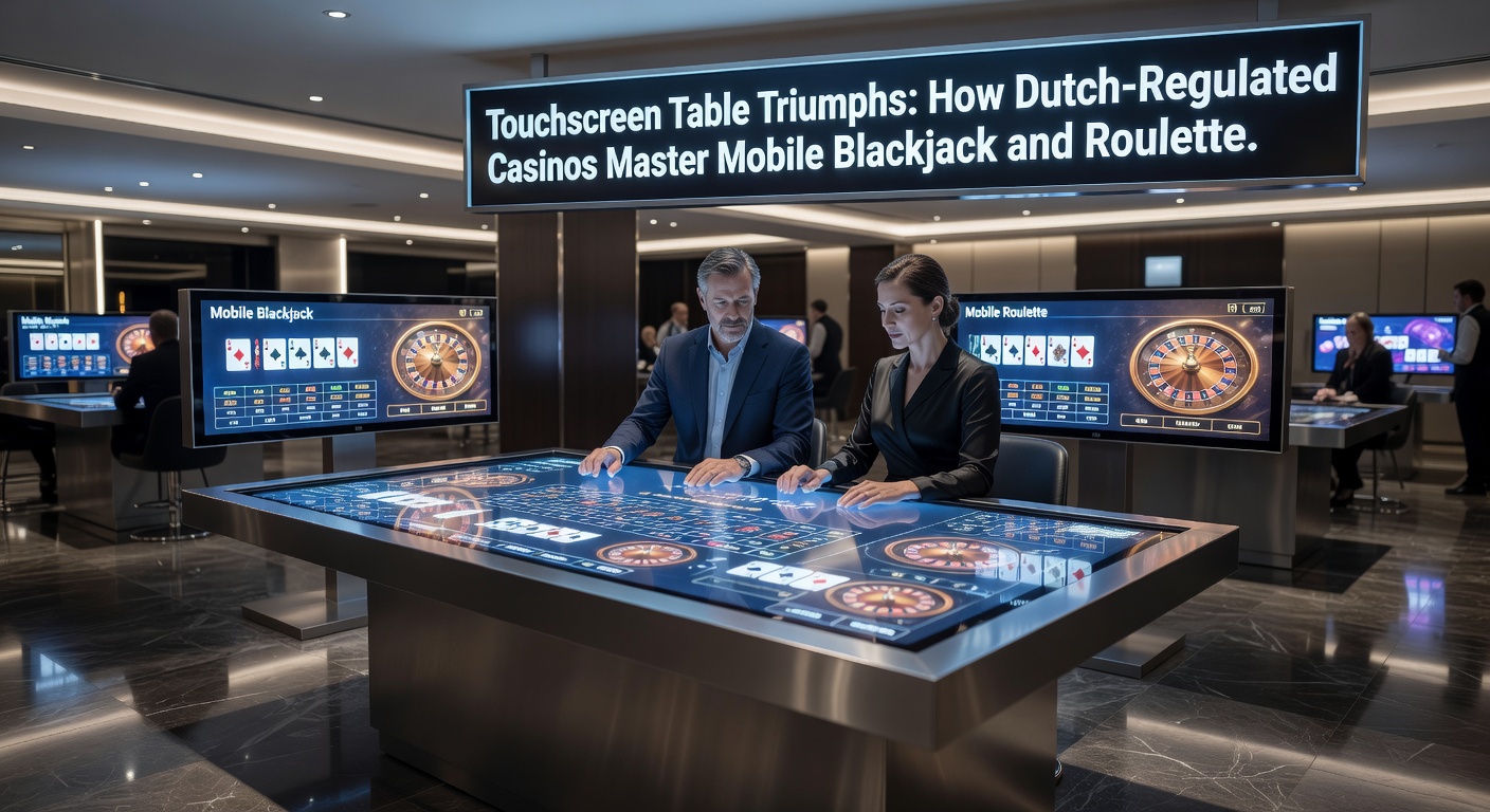 Speler veegt over een touchscreen voor een blackjack-hand op een smartphone in een Nederlands online casino, met levendige kaarten en chips zichtbaar