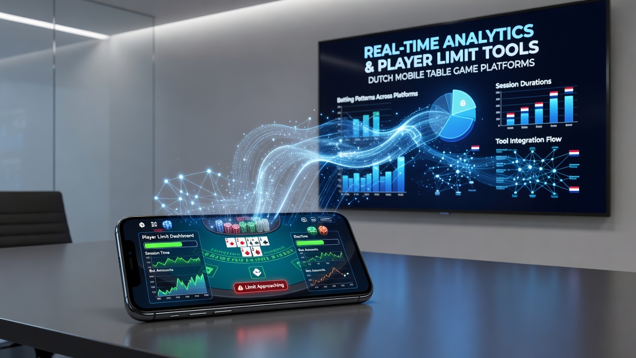 Dashboard met real-time analytics voor spelerlimieten in mobiele tafelspellen